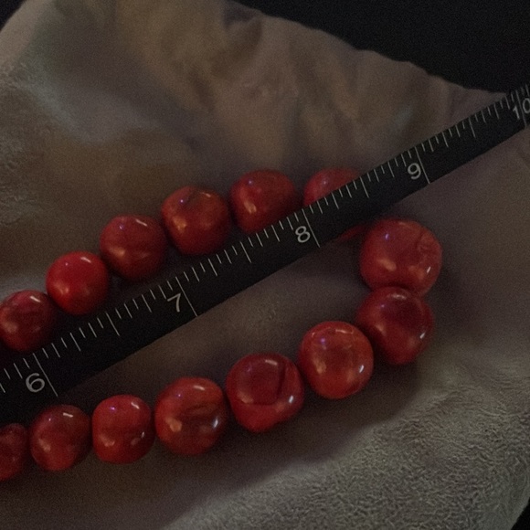 Red coral graduated bead necklace by Jay King - Picture 12 of 14